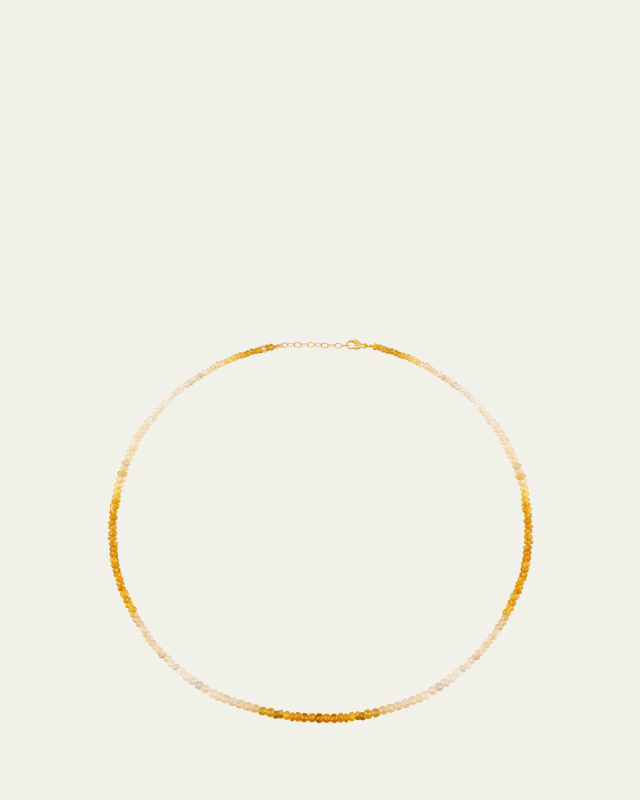 Ombré Yellow Sapphire Beaded Necklace, 16-18"L